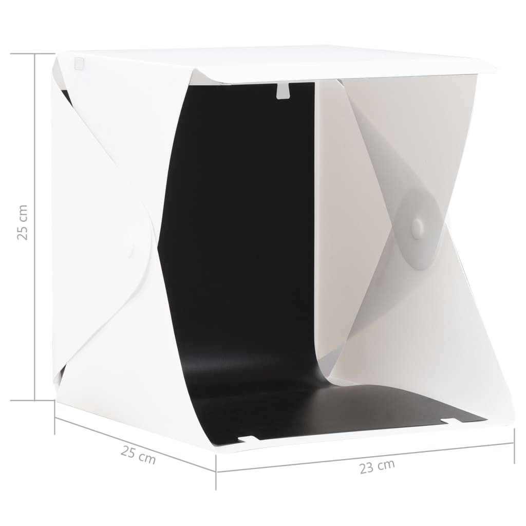 Folding LED Photo Studio Light Box 23x25x25 cm White